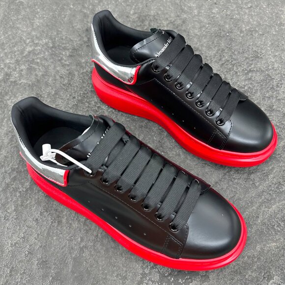 Alexander McQueen Black, Red & Silver Men's and Women's Sneakers - Picture 2 of 9